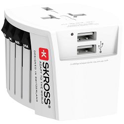 Putni Adapter SKROSS, Muv USB, Euro, Aus/Kina, UK, SAD/Japan+2x USB-A