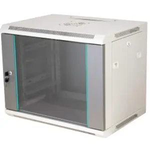 Q-LANTEC 19" 15U wall-mounted rack 600x450, glass door, grey