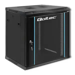 Qoltec 19" RACK cabinet | 12U | 600 x 635 x 450 | Black | Hanging