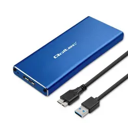Kučište za M.2 SATA SSD disk QOLTEC 51832 (USB 3.0, Super speed 5Gb/s, do 2TB) plavi