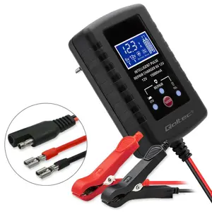 Qoltec 52426 Automatic charger for AGM GEL STD 6V/12V battery | 2A | Rectifier with repair function and LED display