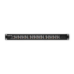 Qoltec 54478 Patch panel RACK | 12 ports | PoE | Black