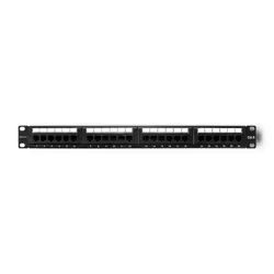Patch panel QOLTEC | RACK | 24 porta | cat.6 UTP | (crna)