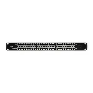 Qoltec Patch panel RACK| 48V | 24 porty | Passive PoE Injector | Czarny
