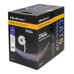 Qoltec UTP Cable/Twisted Pair | CAT6 | 305m | PVC grey