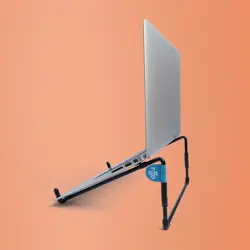 R-Go Tools Laptop stand R-Go Steel Travel, ergonomic and foldable, suitable for 10-22 inch laptop, black