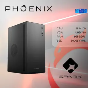 Računalo PHOENIX Spark X-101 (Intel Core i3-14100, 8 GB DDR5, 500 GB SSD, Intel UHD Graphics, no OS, crno)