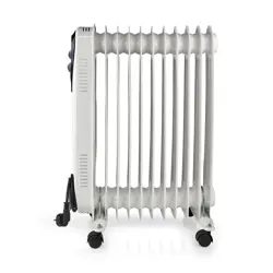 Radijator NEDIS HTOI30WT11, uljnji, prijenosni, 1000/1500/2500W, 11 rebra, termostat, bijeli