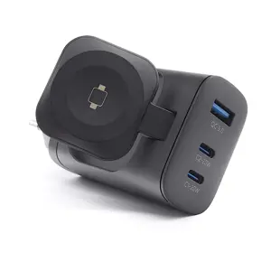 RealPower 450476 mobile device charger Power bank, Smartwatch, Tablet Black AC Wireless charging Fast charging Indoor