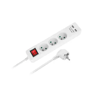 Rebel Power Extension Cable 3 outlets + 2 USB sockets with on/off switch - 5m