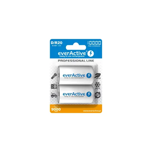 Punjive baterije EVERACTIVE R20/D Ni-MH 10000 mAh ready to use (spremne za upotrebu)