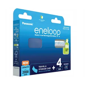 Rechargeable batteries PANASONIC ENELOOP AA 2000 mAh 4 szt + case (BK-3MCDE/4CP+CASE)