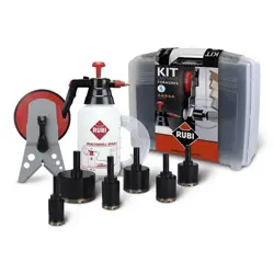 Set za mokro bušenje RUBI FORAGRES (20, 28, 35, 43, 50, 65 mm, vodilica, hydronetter)