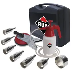 Set za bušenje mokrih pločica od porculana RUBI (8413797509373, MULTIDRILL, HYDRONETTE, promjeri otvora: 20, 28, 35, 43, 50, 65, 75 mm)