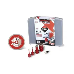RUBI ZESTAW TARCZA TCR+WIERTŁA DRYGRES TARCZA+KORONKI 2x6mm,20mm,35mm+ADAPTER.