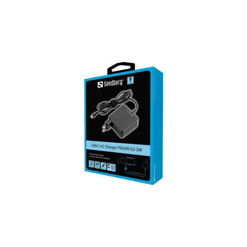 Punjač USB-C SANDBERG PD65W EU 2M (65W, 2 metra)