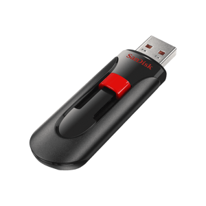 Sandisk Cruzer Glide 128GB USB 2.0 black and red memory stick