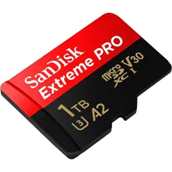 SanDisk Extreme PRO microSDXC 1TB + SD Adapter + 2 years RescuePRO Deluxe 200MB/s read/ 140MB/s write A2 C10 V30 UHS-I U3