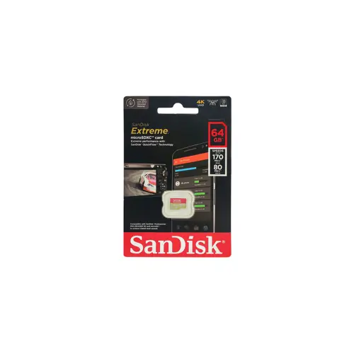 SANDISK MEMORIJSKA KARTICA MicroSDXC™ UHS-I V30 EXTREME 64GB 170MB/s