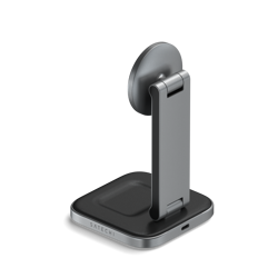 Satechi 2-in-1 Foldable Qi2 Wireless Charging Stand - Space Gray