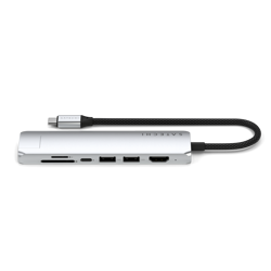 Satechi 7-in-1 USB-C Slim Multiport Adapter with Ethernet - Silver