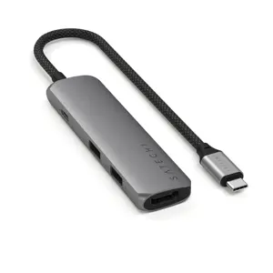 Satechi ST-P4SM interface hub USB Type-C 10000 Mbit/s Grey