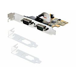 Serijski adapter STARTECH.COM PCI Express serijska kartica s dva priključka (dvostruki PCIe na RS232 DB9 serijski sučeljni kartica, 16C1050 UART) 