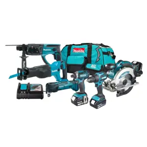 Set alata MAKITA DLX6135TX1 (18V, 6 alata, 3x 5.0 Ah baterije, punjač, torba)