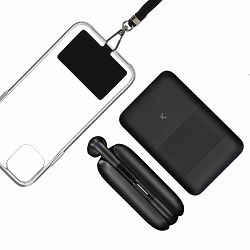 Set putni KSIX slušalice HALLEY + prijenosna baterija 5000 mAh + vezica