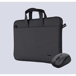 Set TRUST Bologna 16" 24988, torba za laptop + bežični miš crni