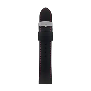 Silicone strap for Zeppelin watch, black, 22 mm