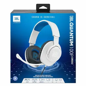 Slušalice JBL Quantum 100P Console, PC/PS4/PS5, 3.5 mm, bijelo/ plave