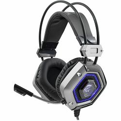 Slušalice WHITE SHARK GH-1841 LION, žičane, gaming, mikrofon, over-ear, PC, PS4, PS5, LED crno-srebrne