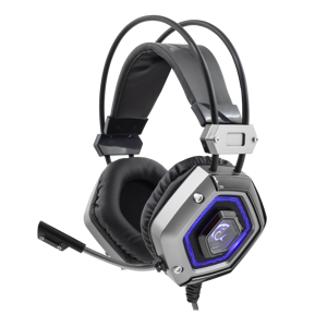 Slušalice WHITE SHARK GH-1841 LION, žičane, gaming, mikrofon, over-ear, PC, PS4, PS5, LED crno-srebrne