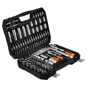 Socket wrench set, 1/2", 1/4", 110 pcs, satin