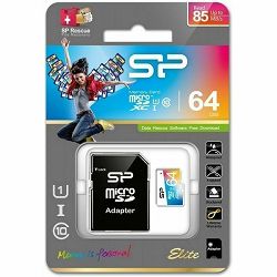 SP MEMORIJSKA KARTICA MicroSDXC Elite/Adapter 64GB CL10