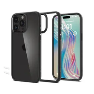 Spigen Crystal Hybrid, matte black - iPhone 15 Pro Max (ACS06449)