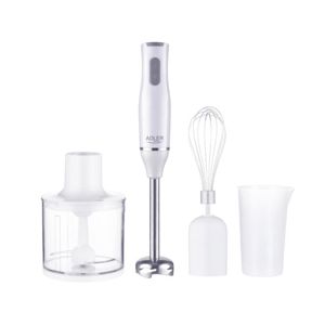 Štapni blender ADLER AD4620 (3u1, 800 W, mjerna čaša 700 ml, sjeckalica 500 ml, bijeli)