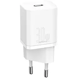 Strujni punjač BASEUS Super Si, 30W Fast Charging, USB-C, bijeli