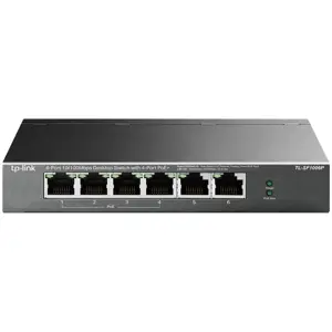 Switch TP-Link TL-SF1006P / Neupravljano Fast Ethernet (10/100) / Podrška za napajanje putem Etherneta (PoE) crni