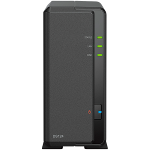 Synology DiskStation DS124 1-Bay NAS, CPU 4-core 1.7 GHz, 1 GB DDR4, 1 x 1Gbe LAN, 2 x USB 3.2