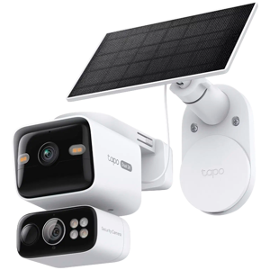 Tapo C645D Solar Powered Dual 2K Lens Pan/Tilt 360 Security Camera Kit, Resol. 2K 3MP (2304 x 1296 px), Live View, Night Vision, Built-in Microphone and Speaker, MicroSD Slot on Camera  (Up 512 GB), L