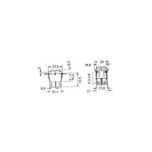 Taster vaga (I)-0-(II) DVOSTRUKI 31x24mm