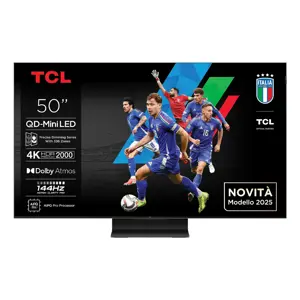 TCL 50C7K TV 127 cm (50") 4K Ultra HD Smart TV Wi-Fi Metallic 2000 cd/m²