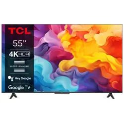 TV TCL LED 55P655 Google TV (140 cm, 4K Ultra HD, PPI 2400, HDR10, Dolby Audio, Smart TV, DVB-T2/C/S2) 