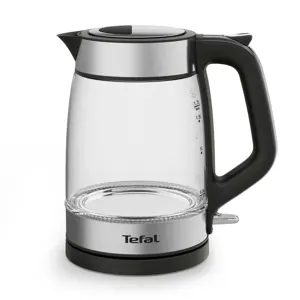 Tefal Glass Kettle KI605830 electric kettle 1.7 L 2200 W Black, Silver, Transparent