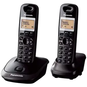 Telefon PANASONIC KX-TG2512FXT bežični sa dvije slušalice, DECT, 1,4" LCD, crna