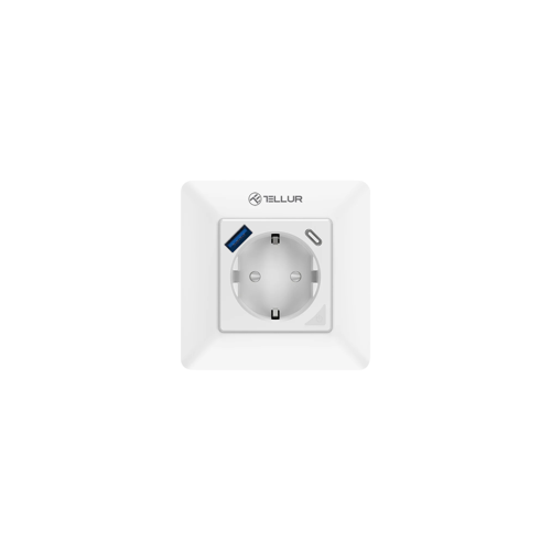 TELLUR PAMETNA WIFI UTIKAČ, 3600W, 16A, PD20W, USB 18W, OČITAVANJE ENERGIJE, BIJELA