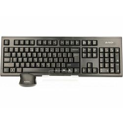 Tipkovnica A4TECH 7100N za stolno računalo s uključenim mišem, RF bežična QWERTY engleska crna