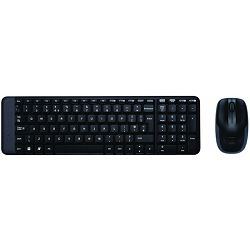 Tipkovnica + miš LOGITECH MK220 RF QWERTY International EER (bežično) crna